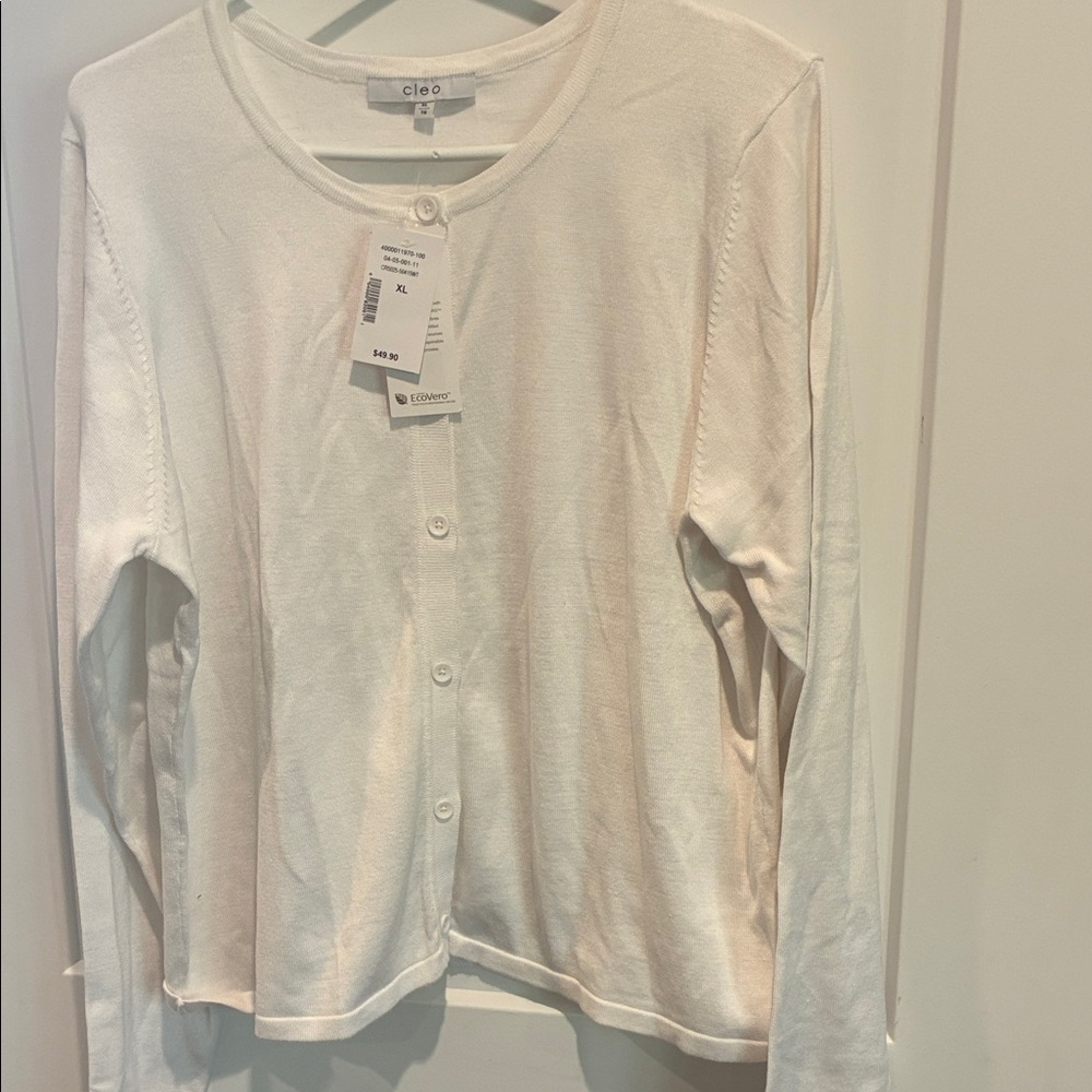 Cleo NWT White Knit Cardigan